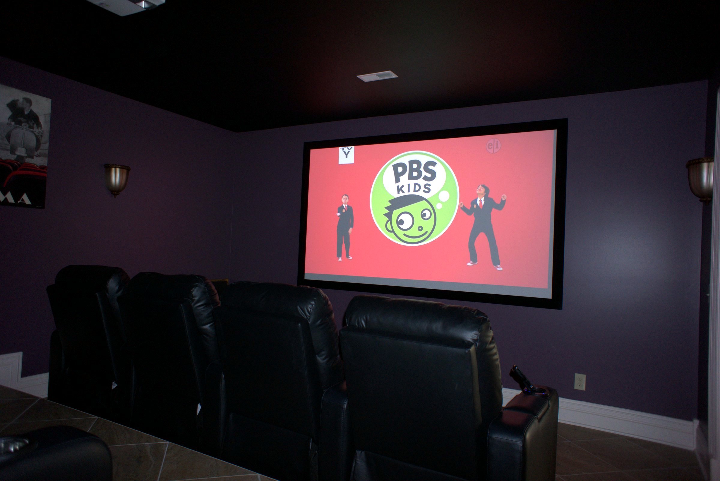 Finished basement home theater and distributed audio installation